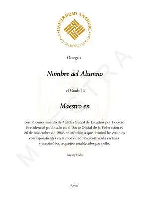 Título Anáhuac de maestría