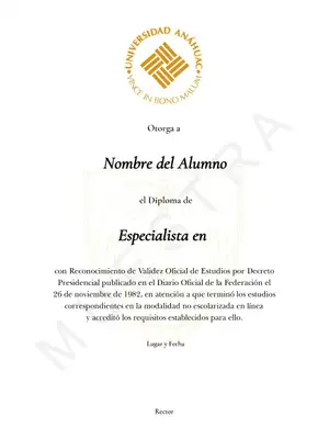 Título Anáhuac de especialidad