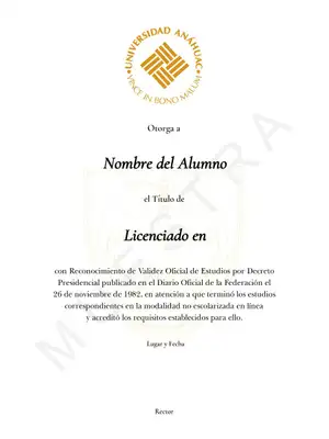Título Anáhuac de licenciatura