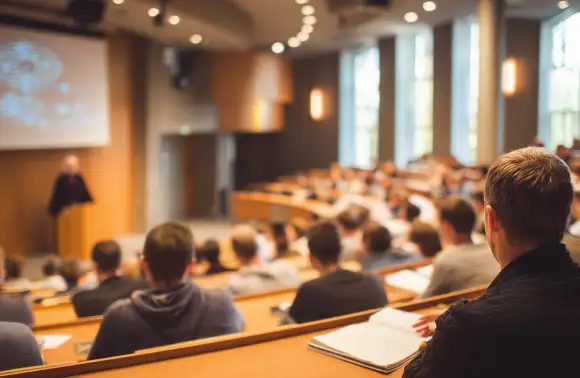 Sacerdote sonriendo con un cuello y chaqueta negra en un entorno académico o eclesiástico. Un ejemplo de alguien cursando un diplomado en religión. 
