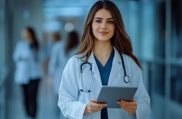 estudiante de licenciatura en salud y bienestar en hospital