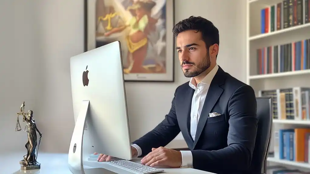Abogado preparando la documentación para defender un caso de derecho ambiental